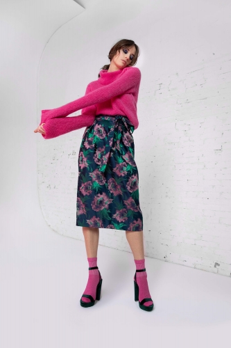 Jacquard midi skirt